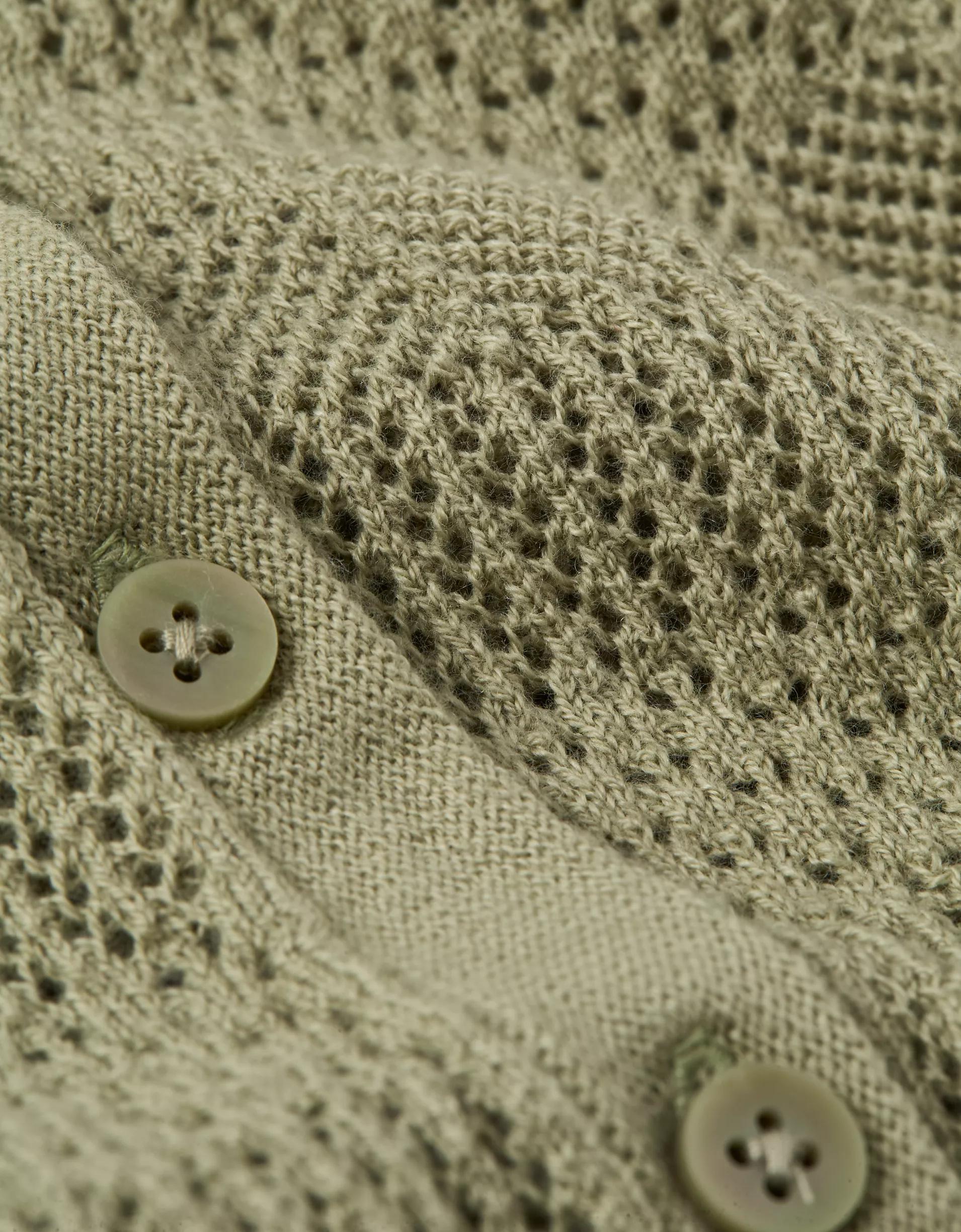 AE Pointelle V-Neck Cardigan Product Image