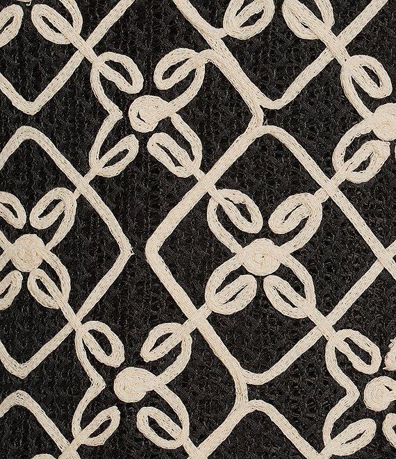 Skies Are Blue Printed Square Neck Sleeveless Crochet Trim Top Product Image