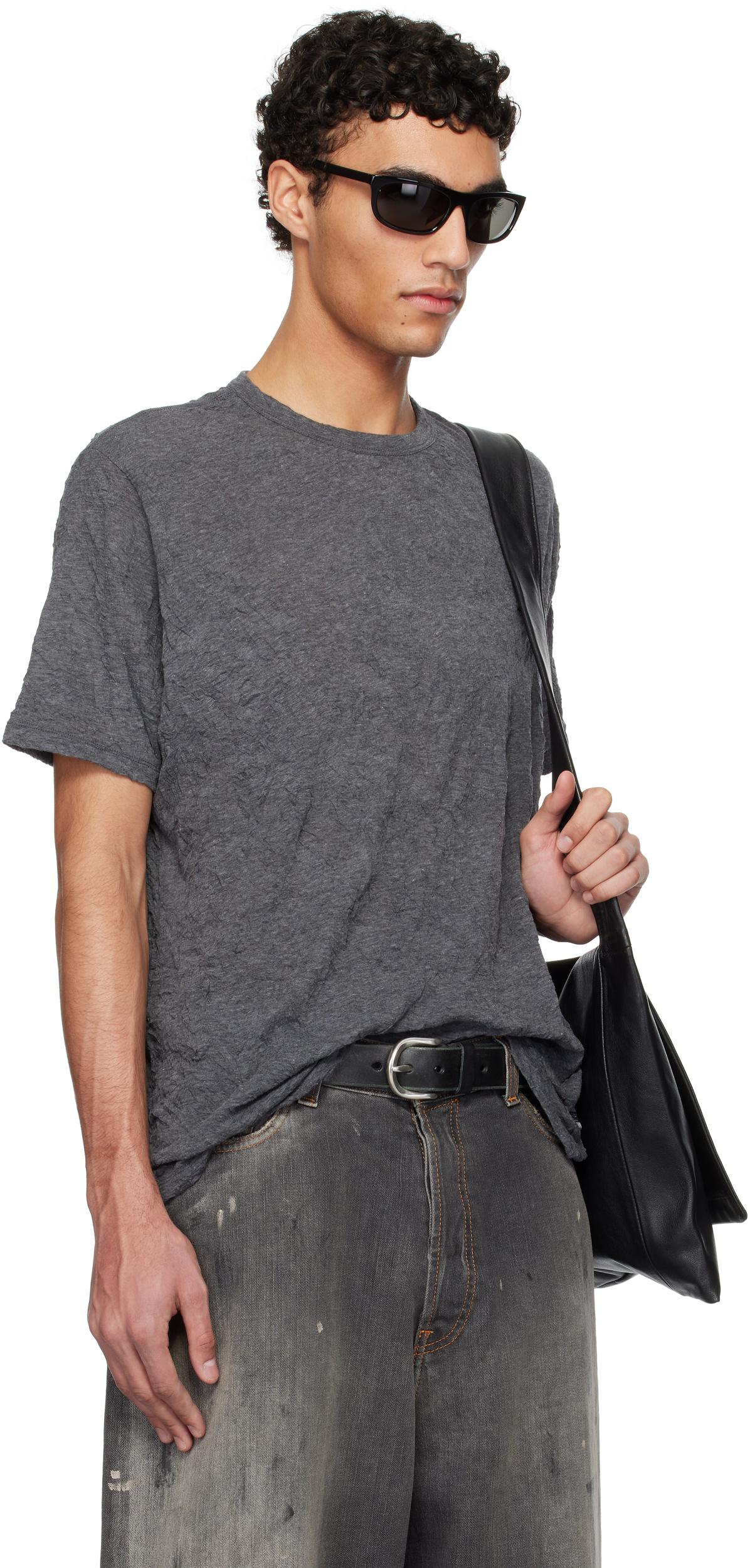 OUR LEGACY Box T-shirt Worn Black Legacy Jersey In Gray Product Image