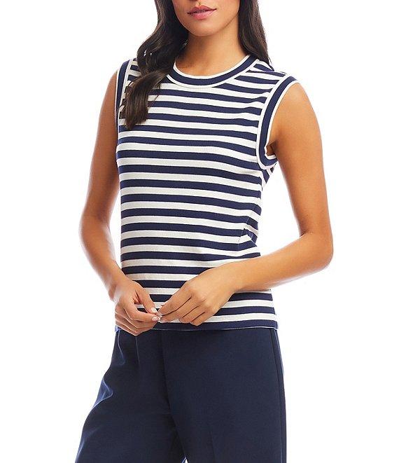 Karen Kane Stripe Crew Neck Tank Product Image
