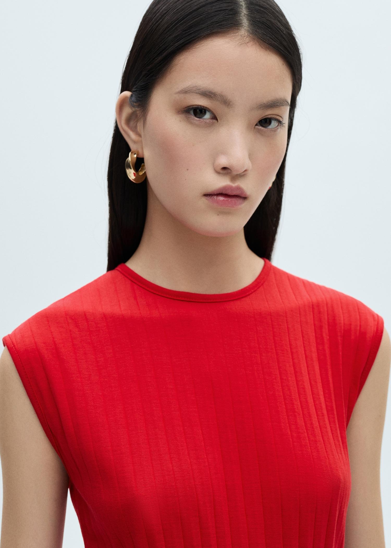 Elastic waist pleated dress - Women | MANGO USA Product Image