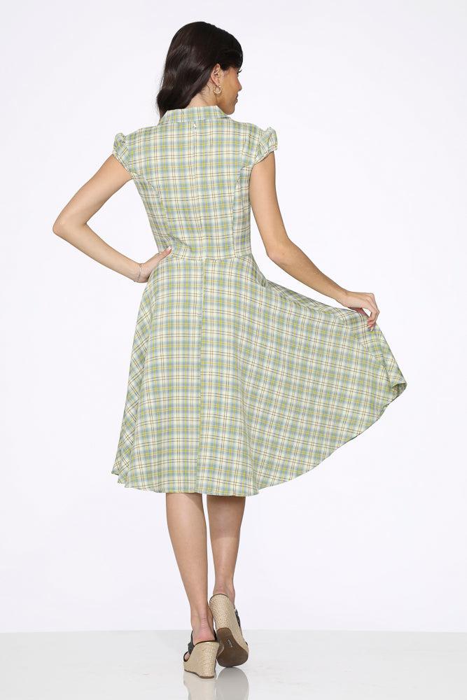 Green Plaid Swing Dress Product Image