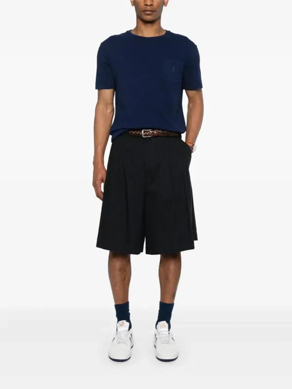 POLO RALPH LAUREN Midnight Blue Cotton Blended T-shirt With Logo Product Image