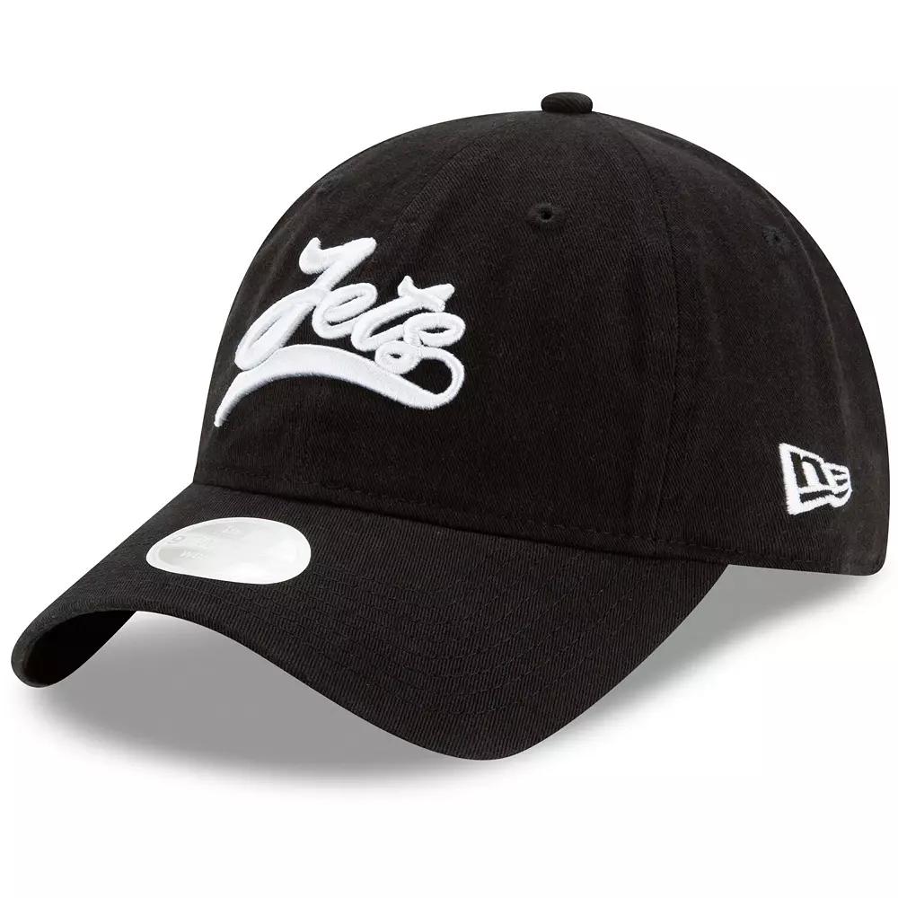 Women's New Era Black New York Jets Tail Sweep 9TWENTY Adjustable Hat Product Image
