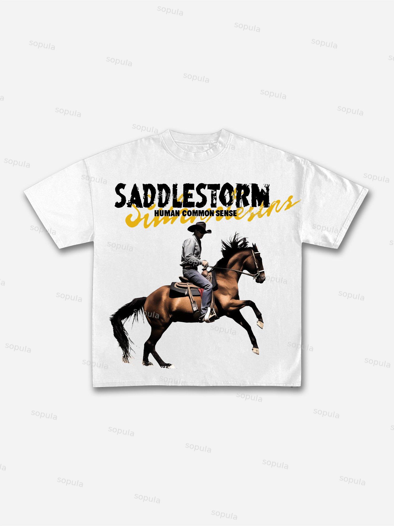 Saddle Storm Rodeo Graphic Cotton T-shirt Product Image
