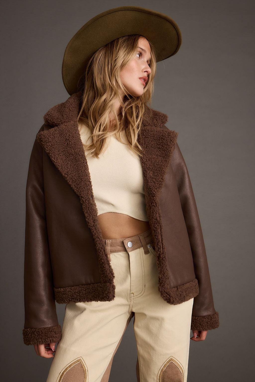 Great Falls Brown Sherpa Coat Product Image