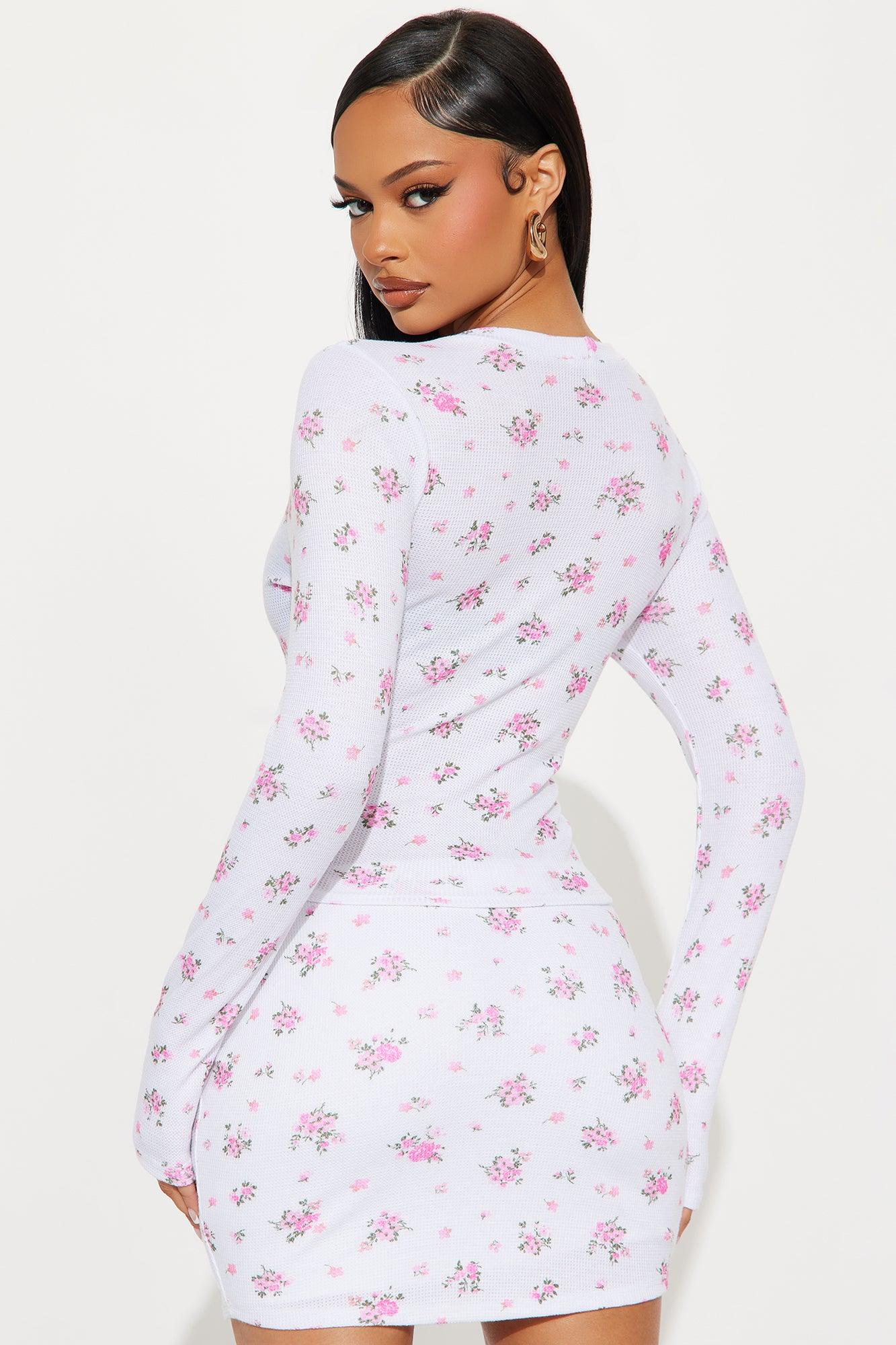 Layla Ditsy Floral Mini Skirt Set - Pink/combo Product Image