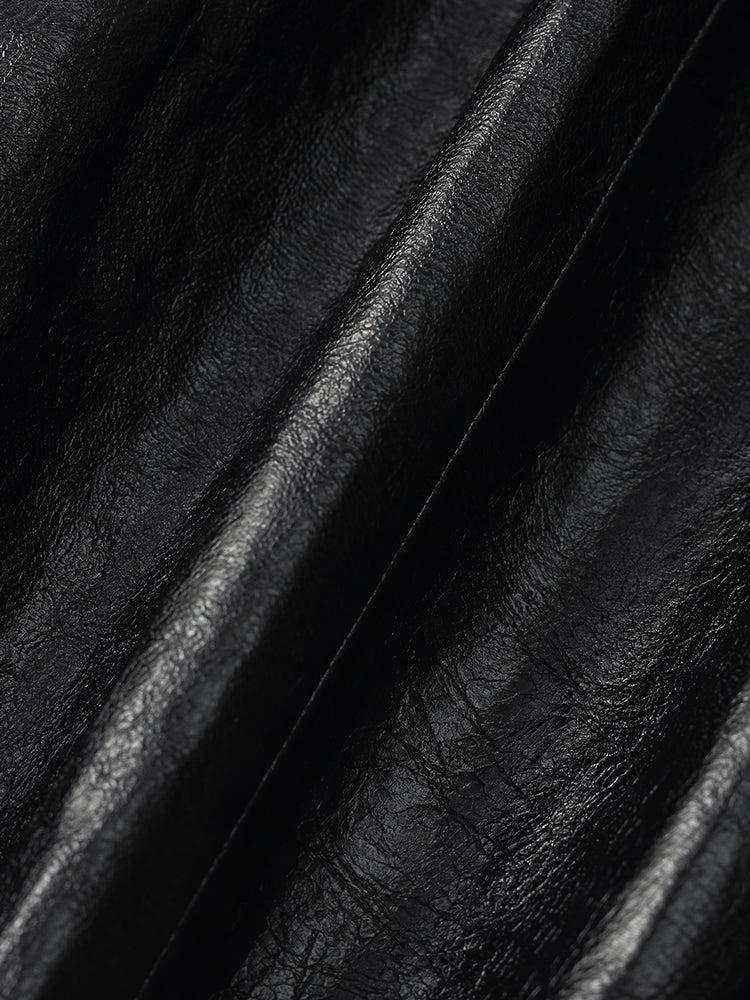 PU Leather Slit Women Column Skirt Product Image
