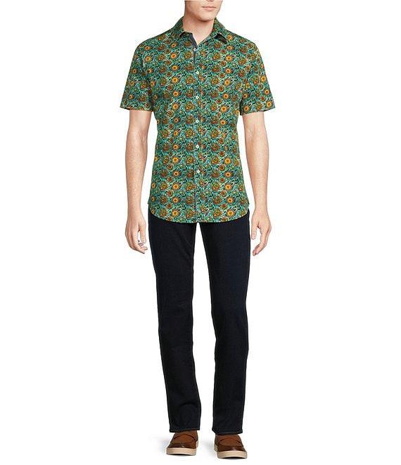 Cremieux Premium Denim Medium Floral Print Stretch Short Sleeve Woven Shirt Product Image