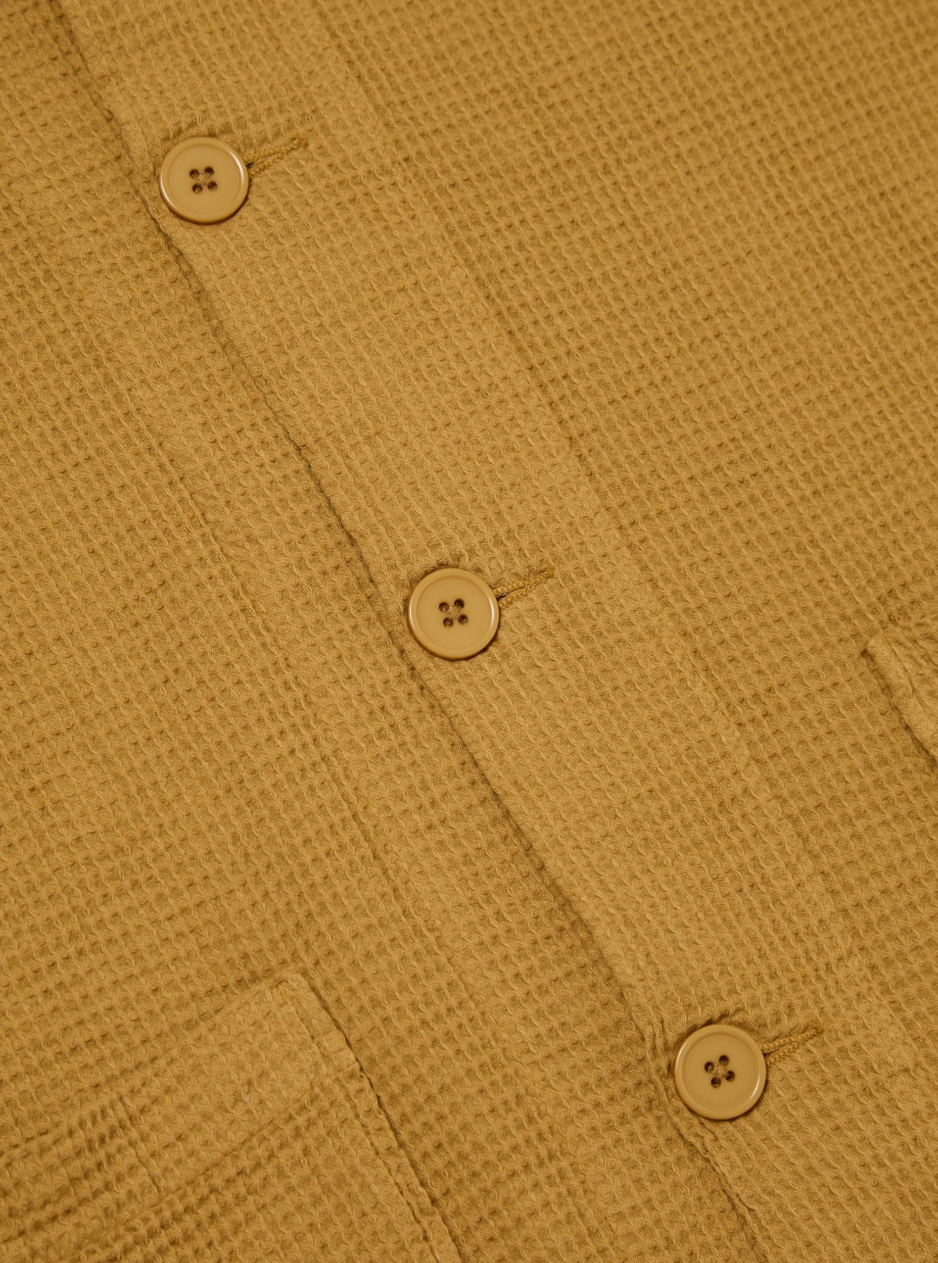 Universal Works Travail Overshirt in Camel Japanese Waffle Product Image