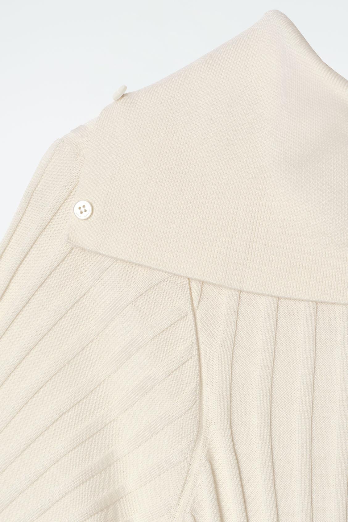 RIB-KNIT SILK POLO TOP Product Image