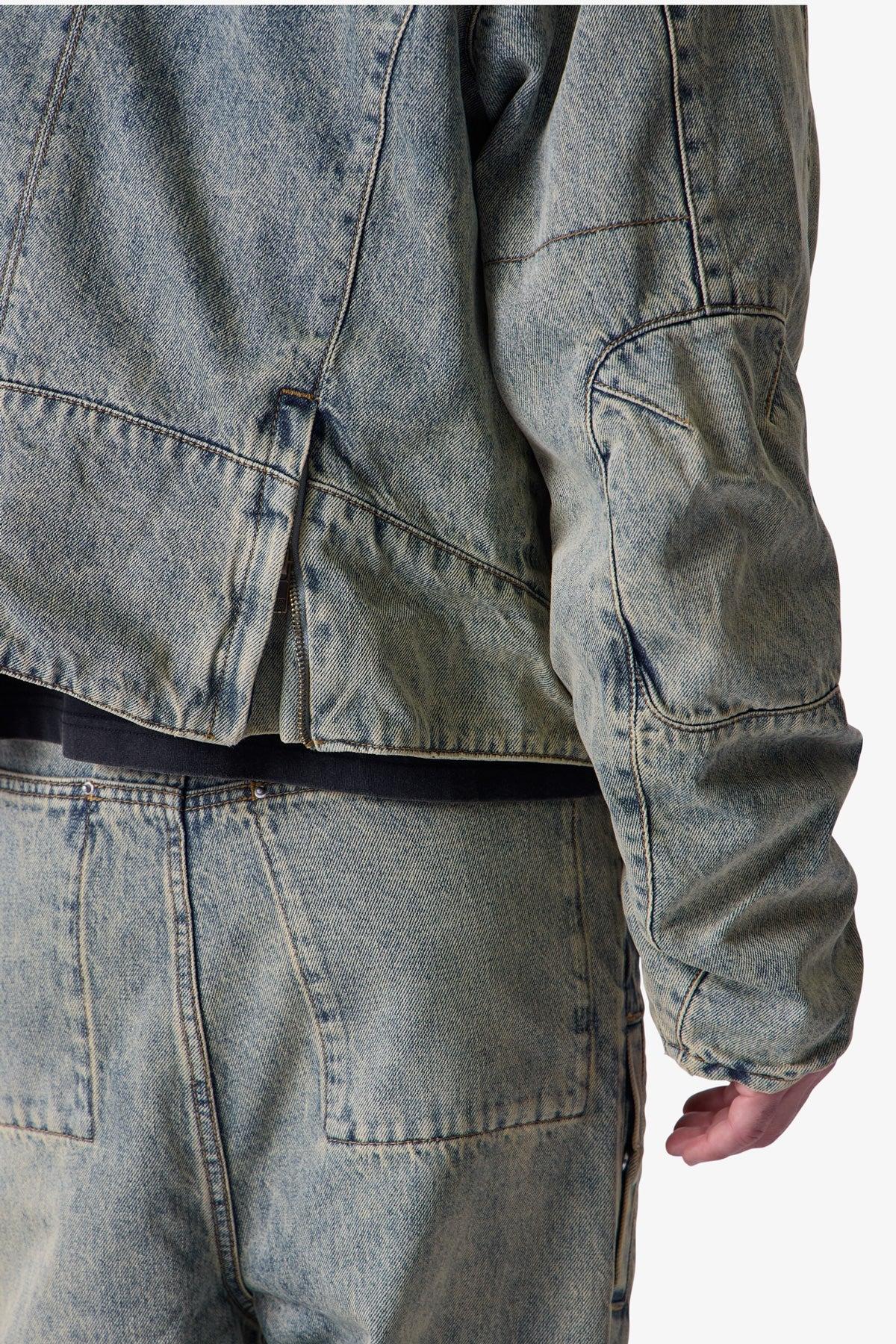 Moto Denim Jacket - Vintage Blue Product Image
