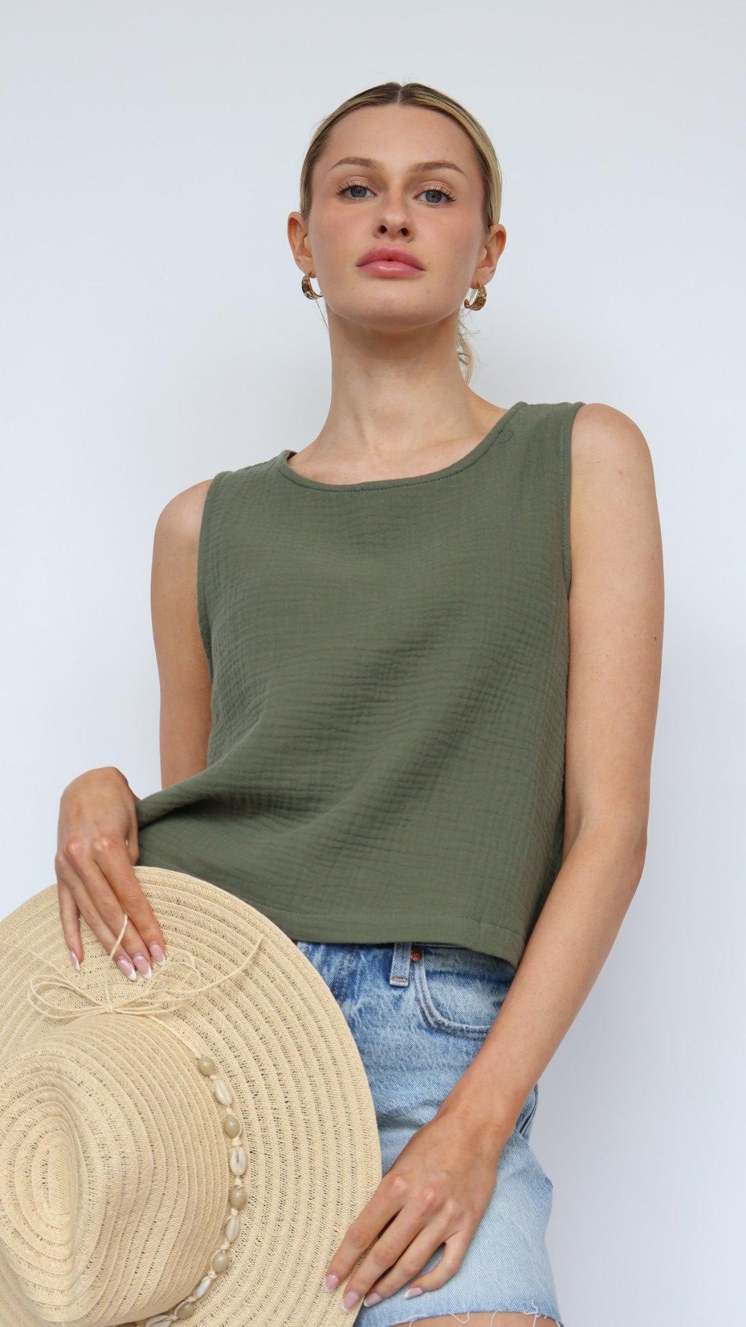 Emerson Round Neck Sleeveless Top Product Image