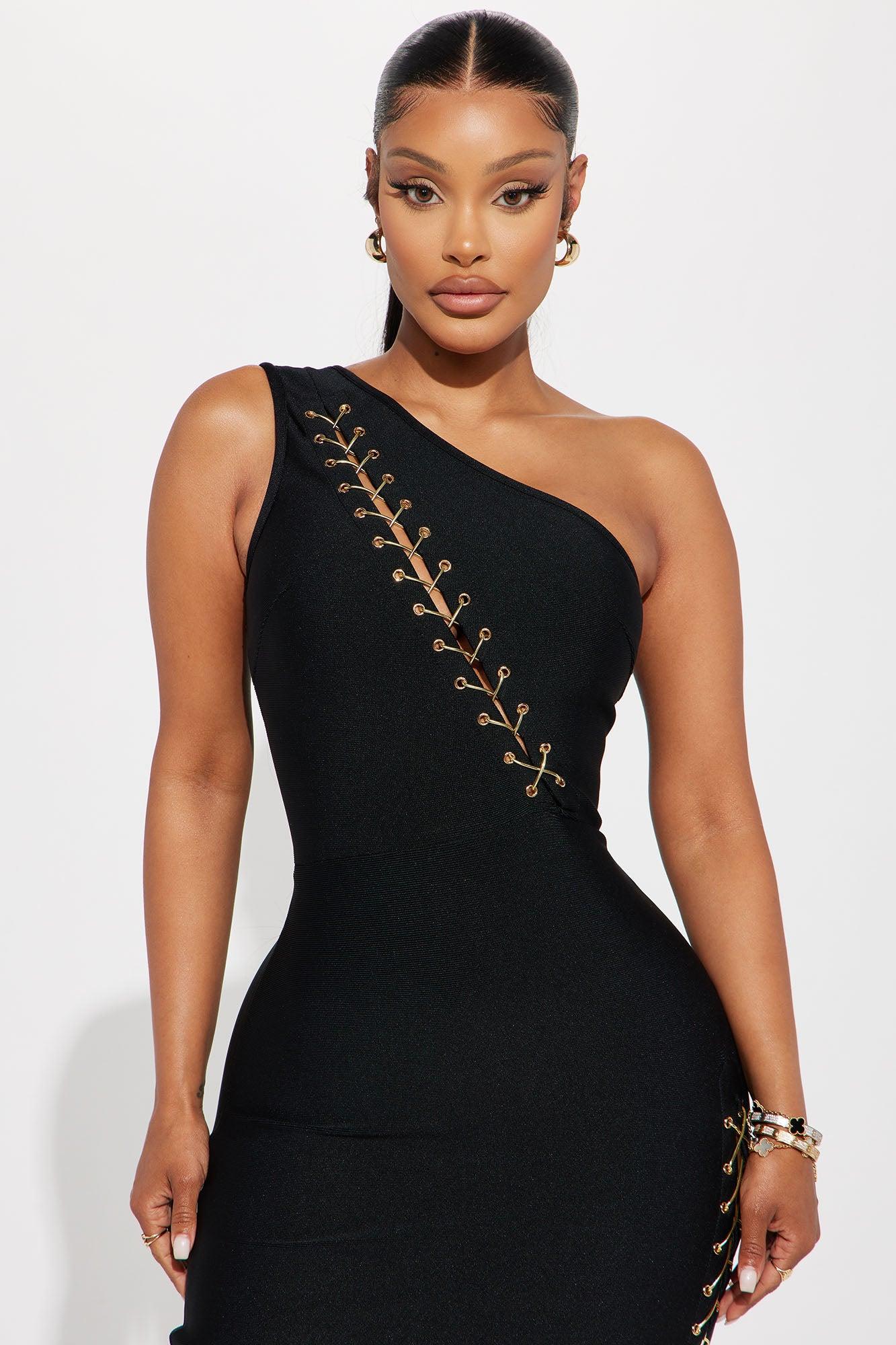 Ambitious Bandage Midi Dress - Black Product Image