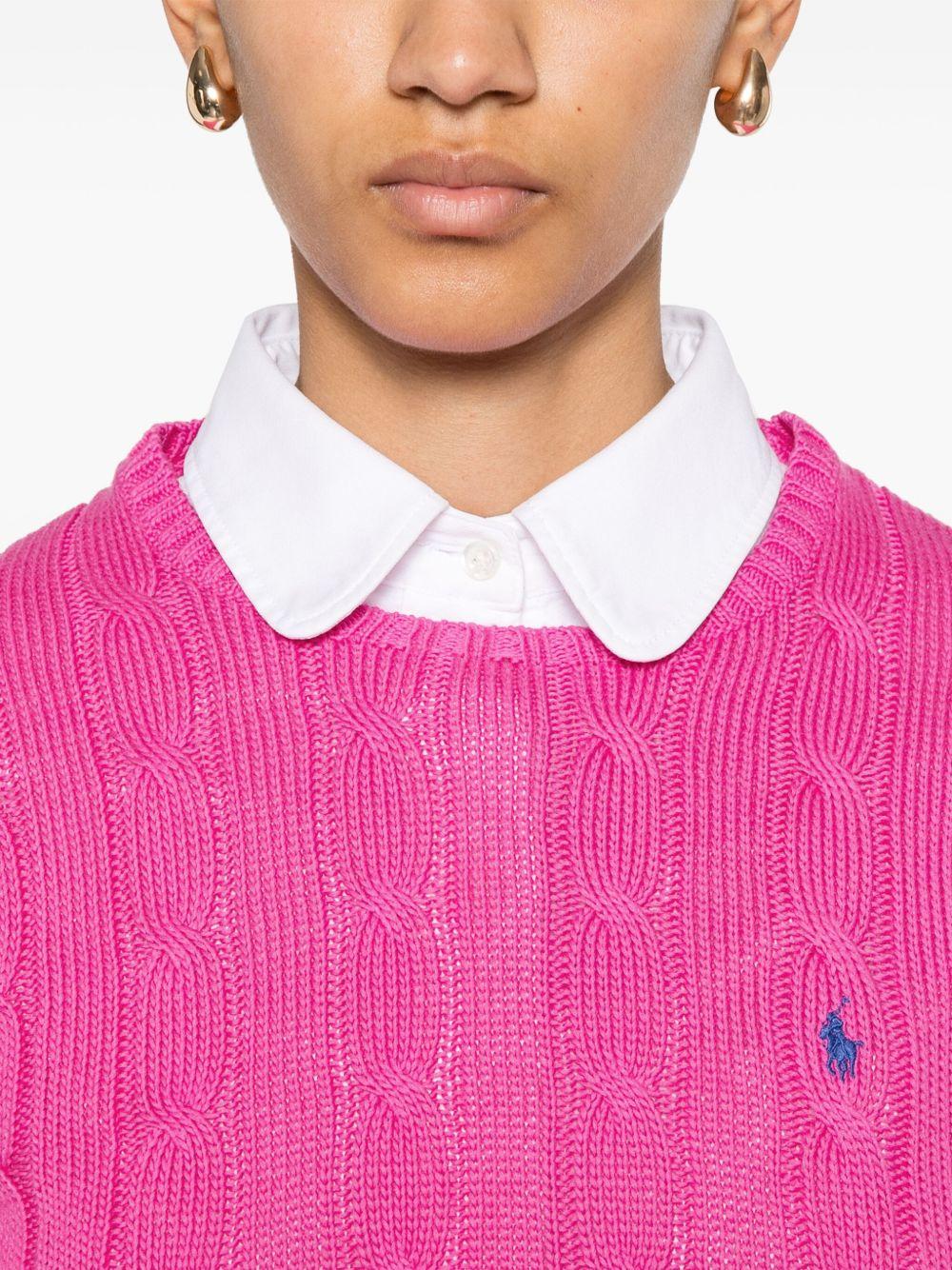 crew-neck cable-knit sweater Product Image