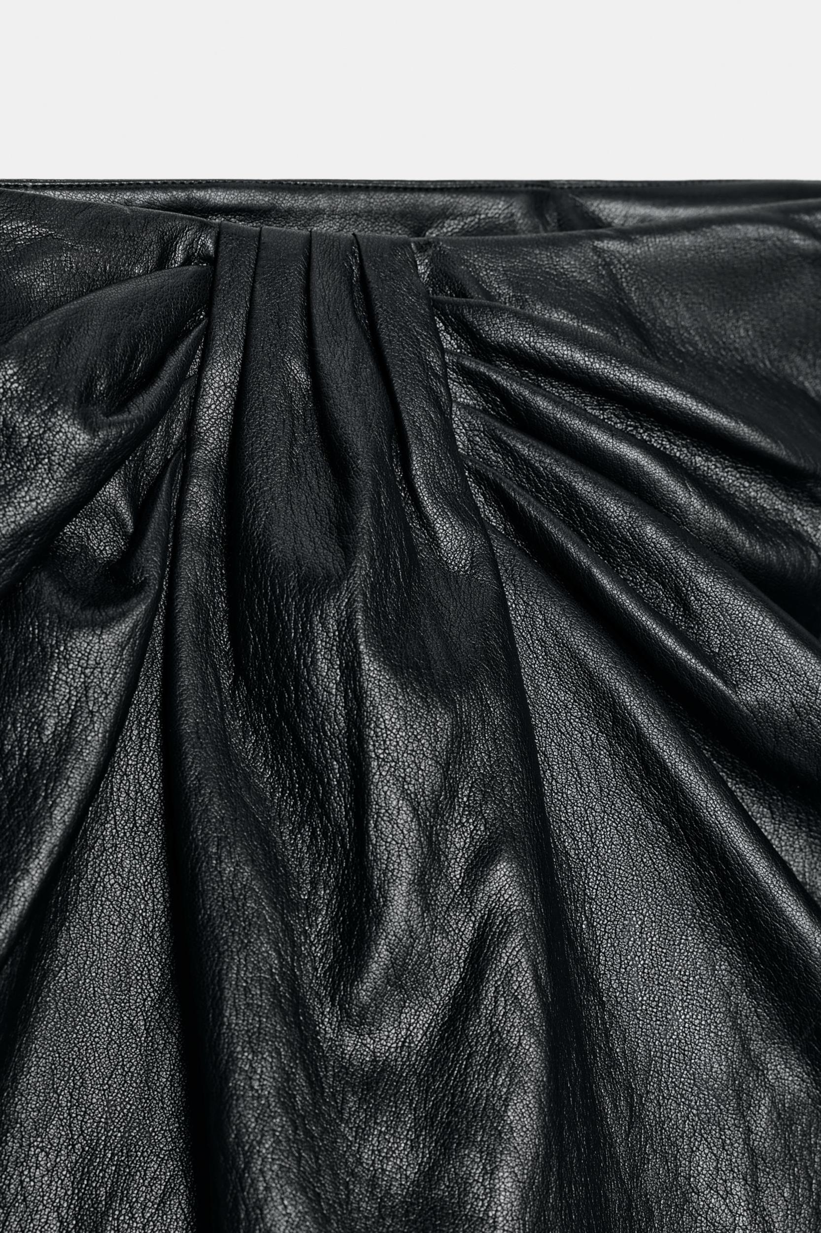 FAUX LEATHER RUCHED SKORT Product Image