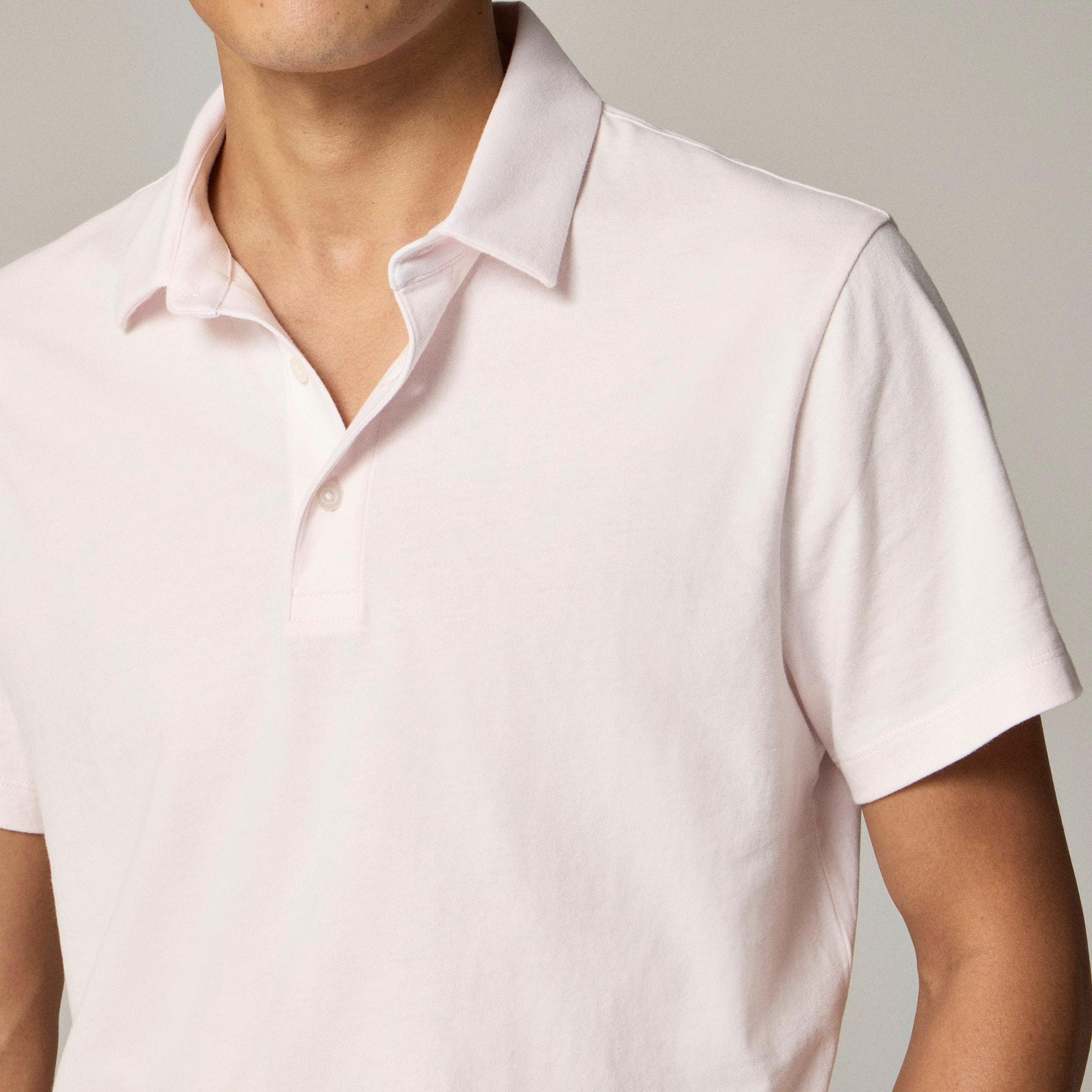 Sueded cotton polo shirt Product Image