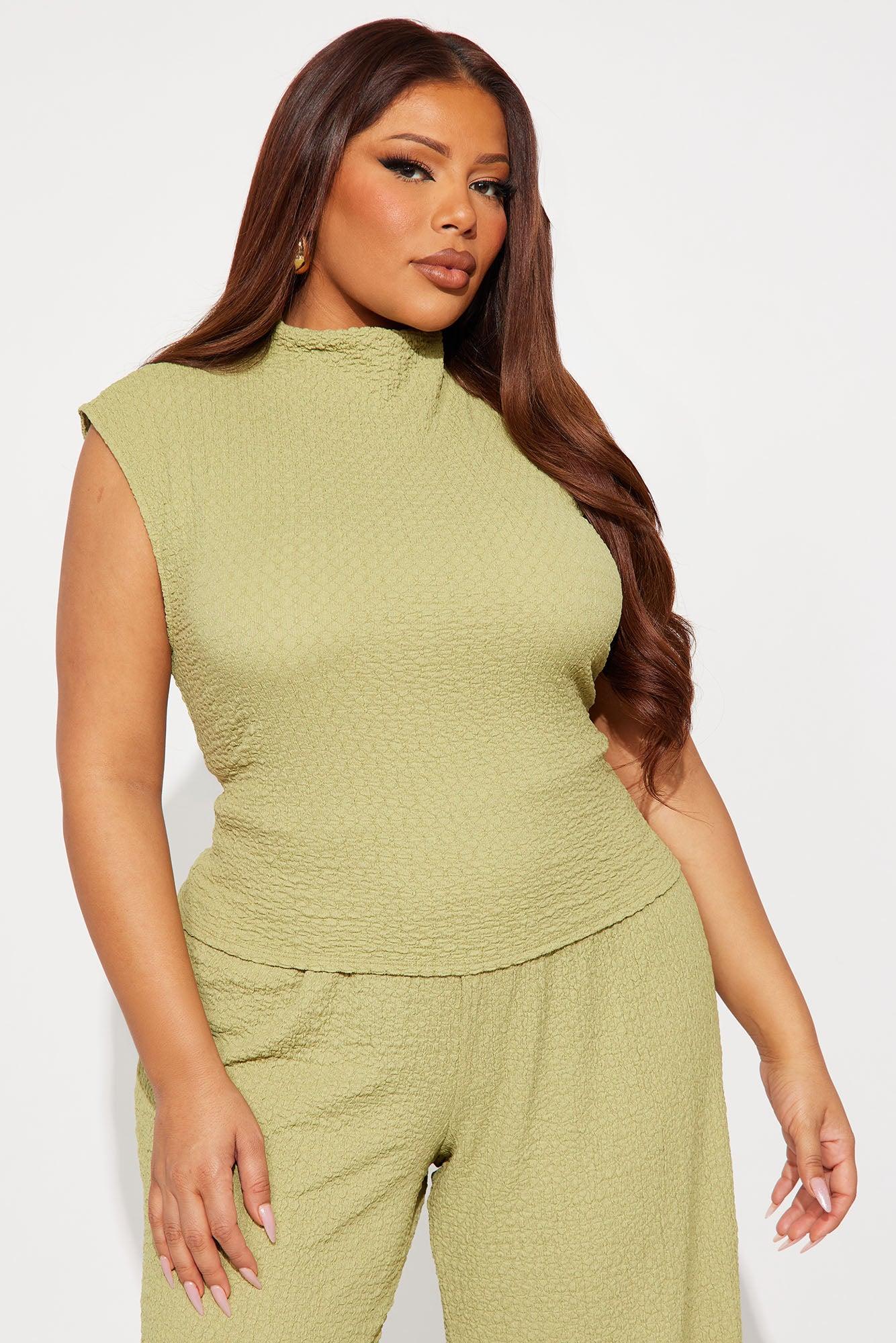 Teresea Texturted Pant Set - Sage Product Image