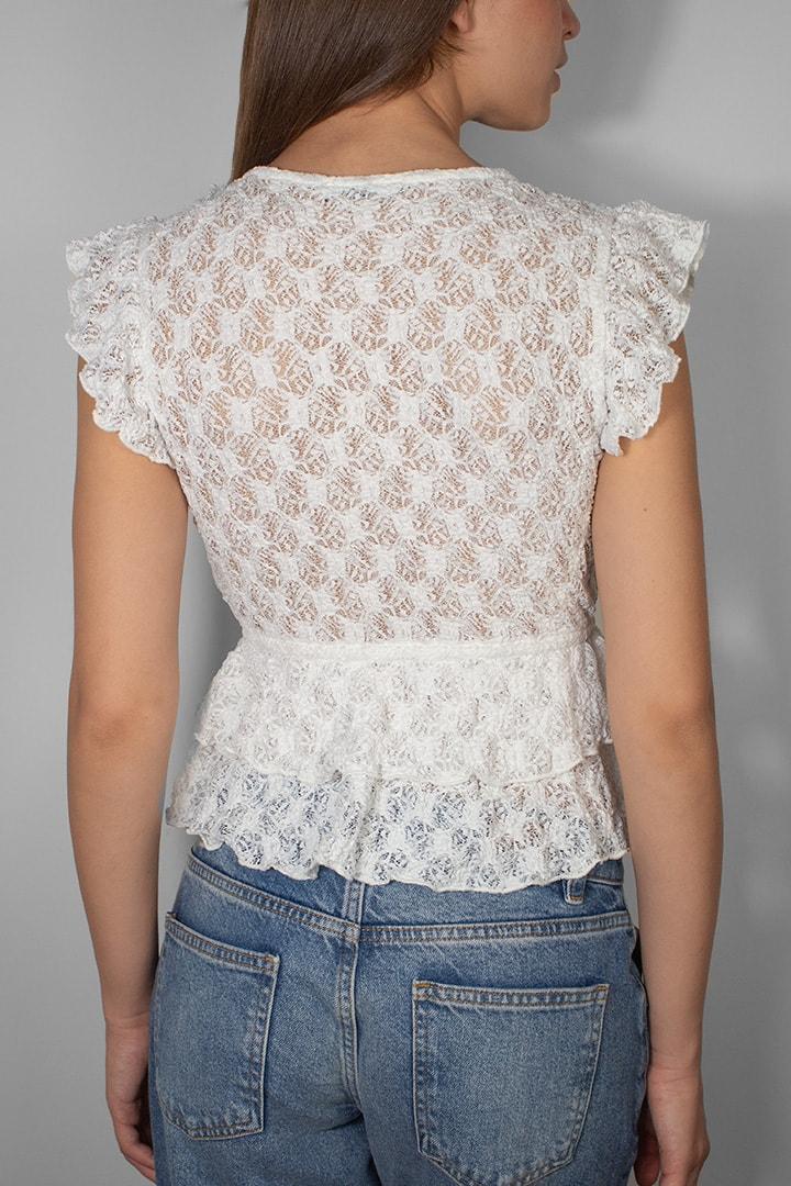 Lace ruffle top Product Image