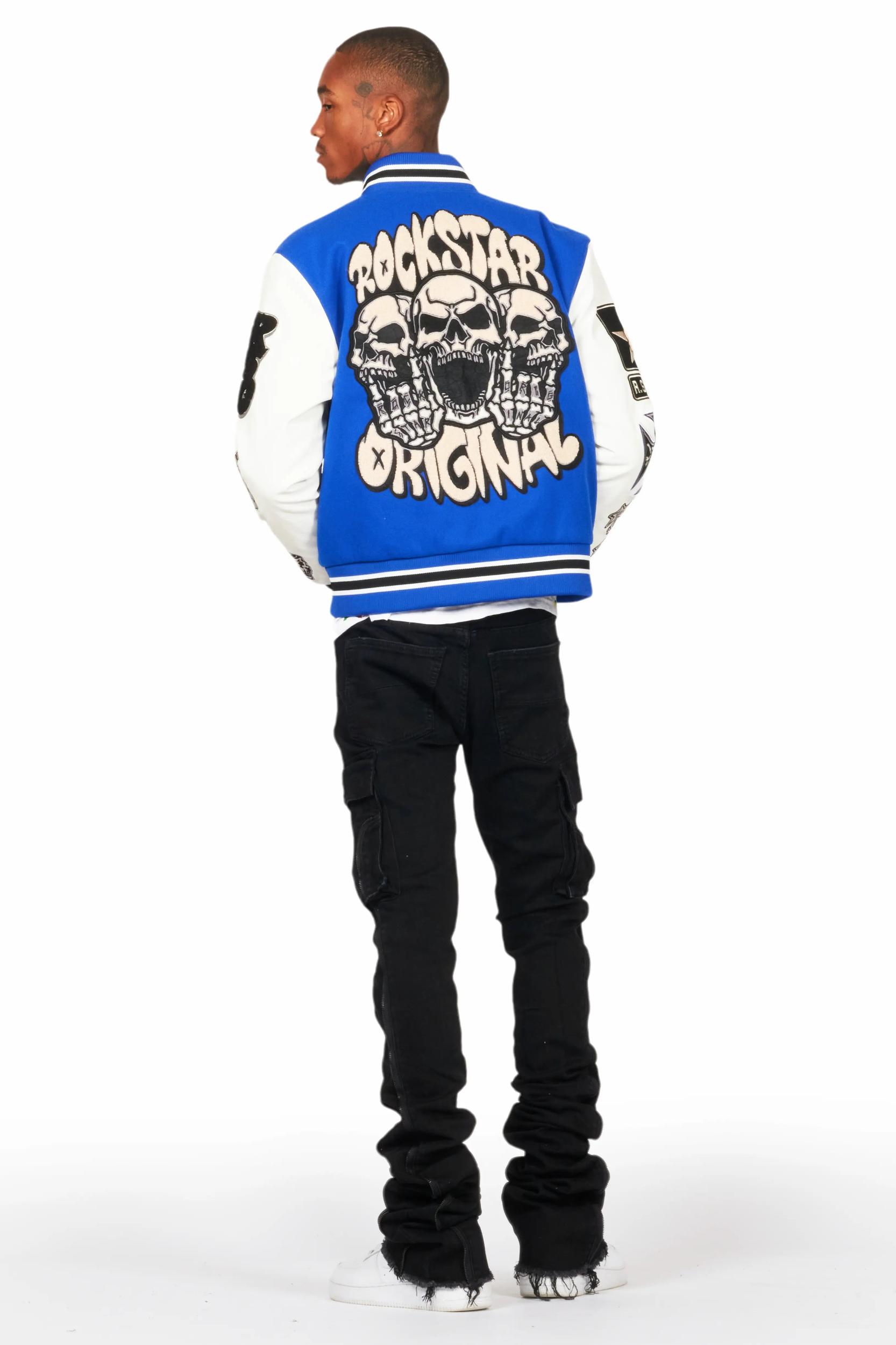Vidar Royal Blue Varsity Jacket Male Product Image