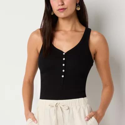 a.n.a Womens Henley Neck Sleeveless Tank Top Product Image