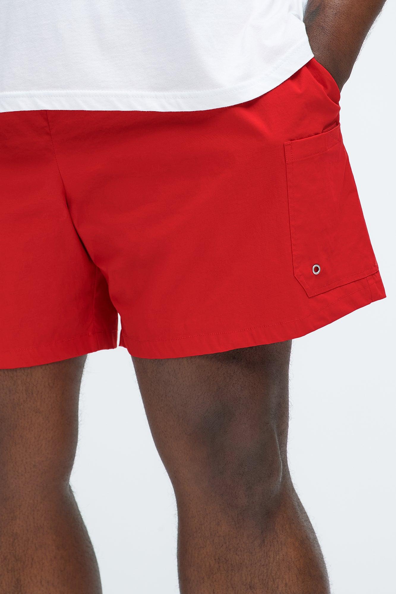 Keeping It Solid Velcro Swim Classic Trunk - Red Product Image