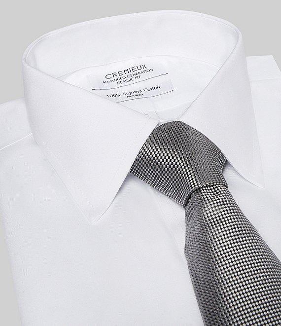 Cremieux Oxford Solid Traditional 3 1/4#double; Silk Tie Product Image