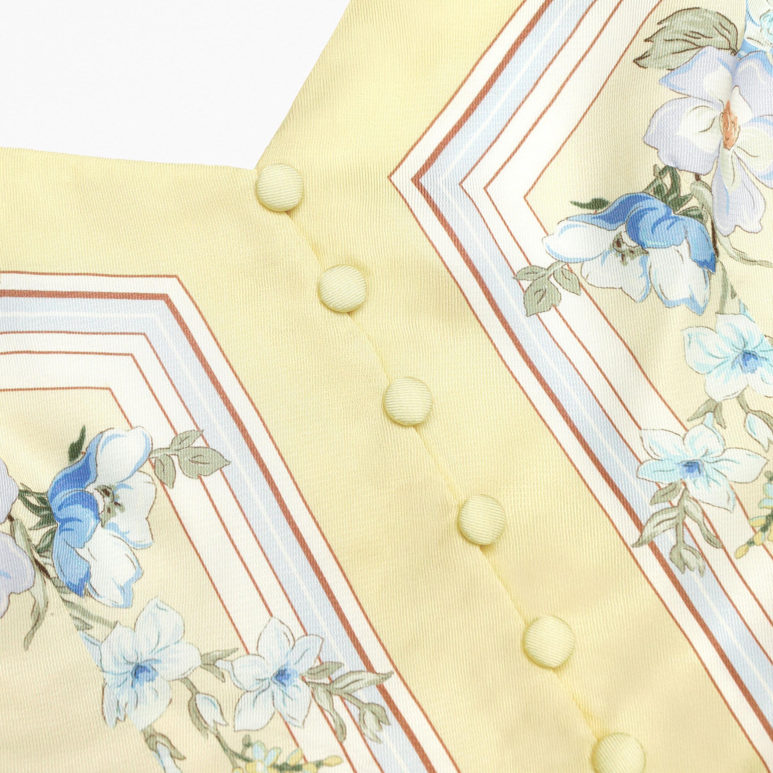 Yellow Floral Midi Dress Product Image