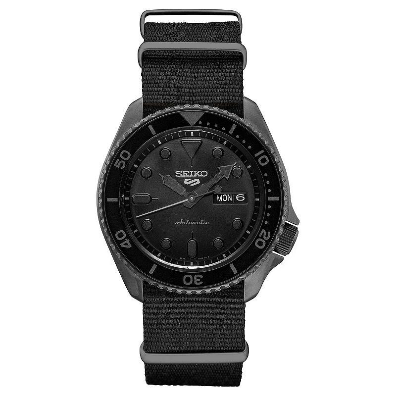 Seiko Mens Seiko 5 Sports Automatic Black Nylon Strap Watch Product Image