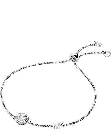 Precious Metal-Plated Sterling Pavé Halo Slider Bracelet Product Image
