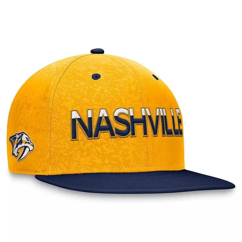 Men's Fanatics Branded Navy/Gold Nashville Predators Authentic Pro Rink Two-Tone Snapback Hat, Pdt Blue Product Image