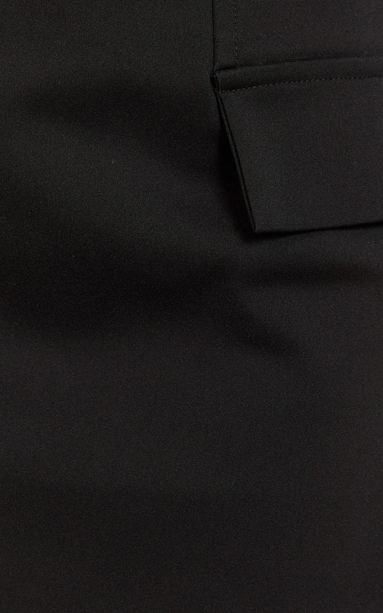 Florence Mini Skirt - Faux Pocket A Line Skirt in Black Product Image