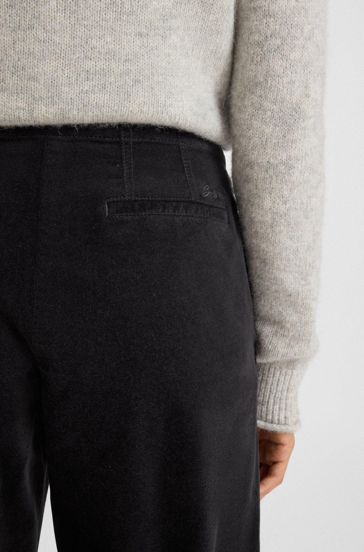 Straight-leg trousers in stretch-cotton velvet Product Image