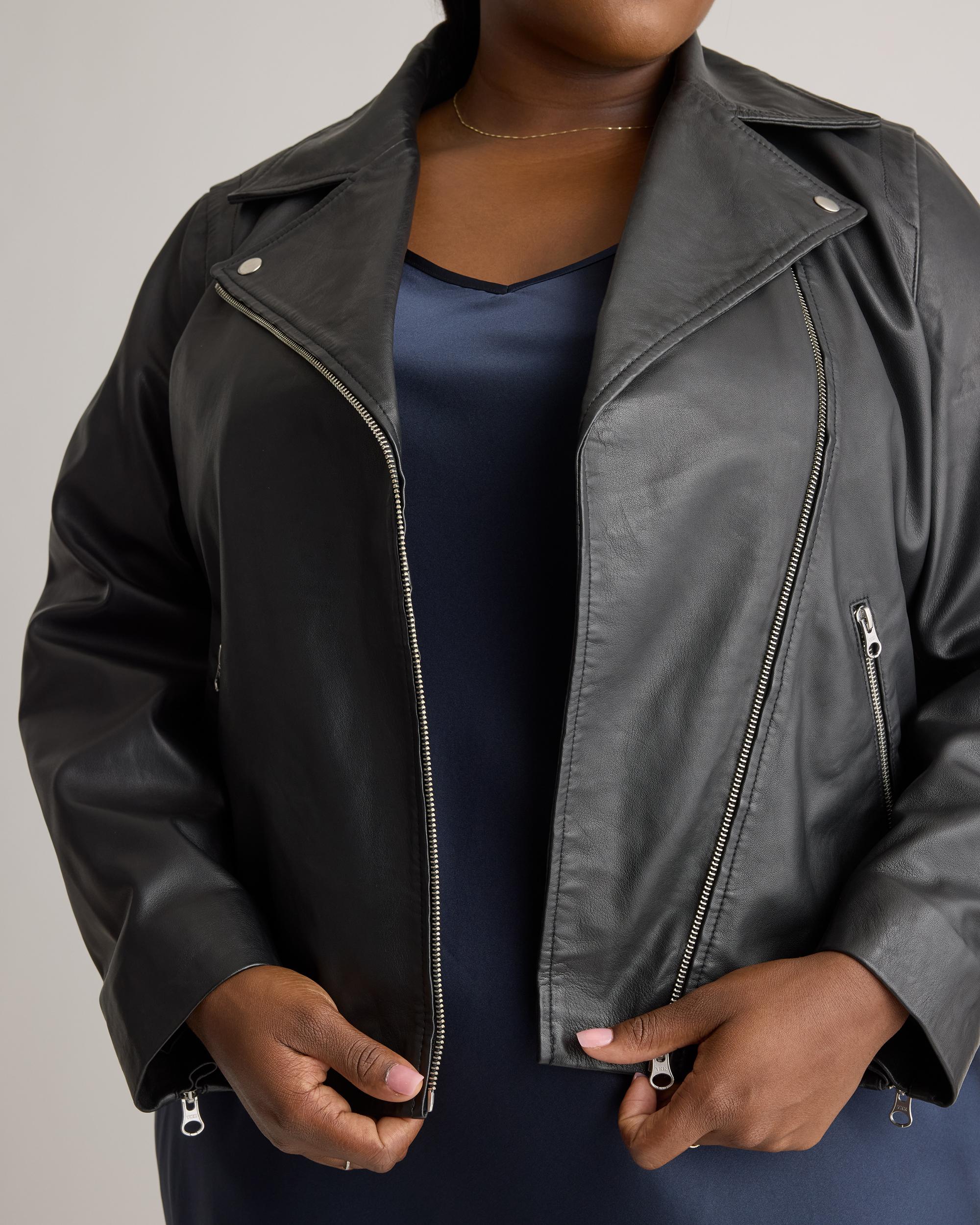 Quince | Women's 100% Washed Leather Biker Jacket Product Image