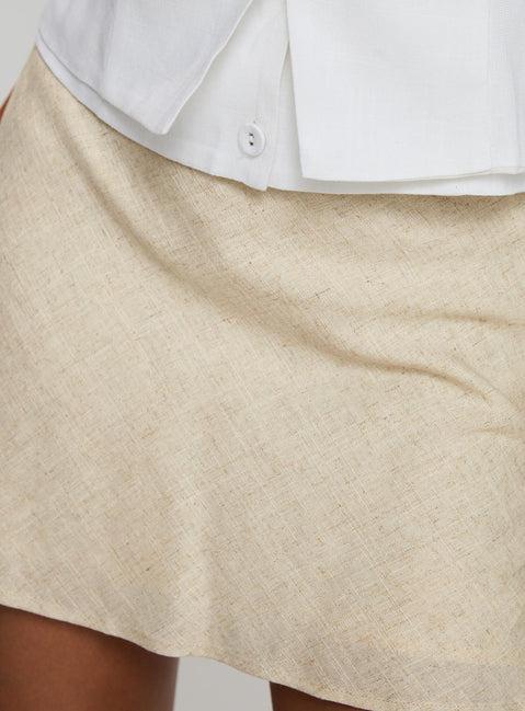 Dapple Bias Mini Skirt Beige Product Image