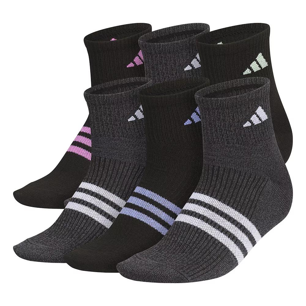 Women's adidas Superlite 3.0 6-Pack Quarter Socks, Size: 5-10, Black Product Image