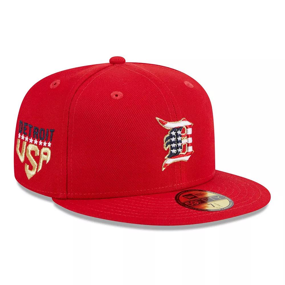 Men's New Era Red Detroit Tigers 2023 Fourth of July 59FIFTY Fitted Hat,  Product Image