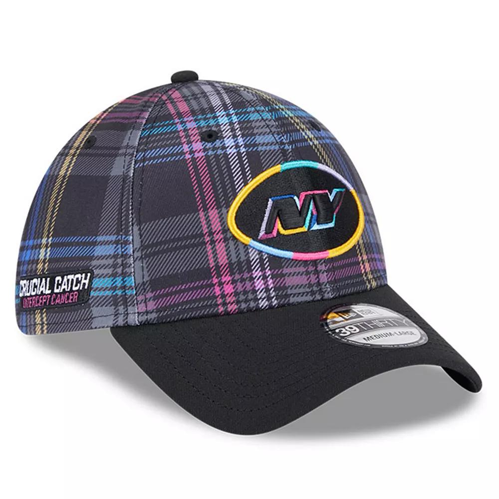 Men's New Era Black New York Jets 2024 NFL Crucial Catch Plaid 39THIRTY Flex Hat,  Product Image