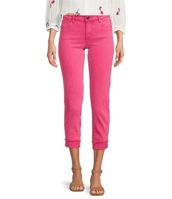 KUT from the Kloth Amy Straight Leg Rolled Up Fray Hem Cropped Jeans Product Image