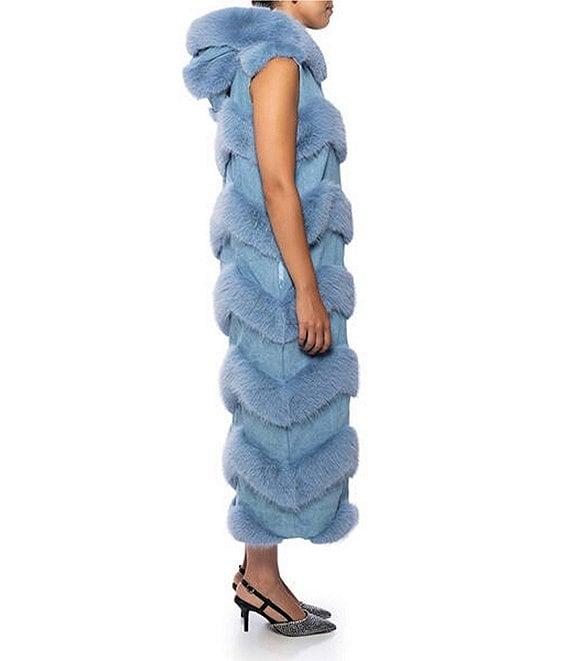 Azalea Wang Jemi Sleeveless Faux Fur Collared Long Vest Product Image