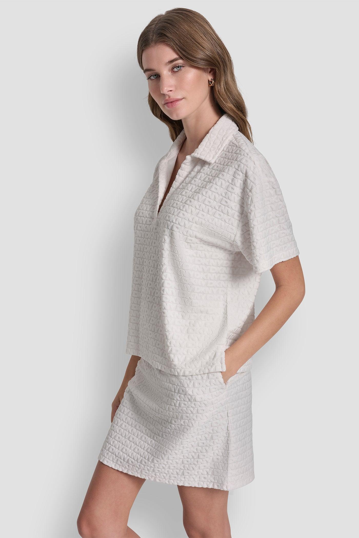 LOGO JACQUARD BOXY POLO TEE Product Image