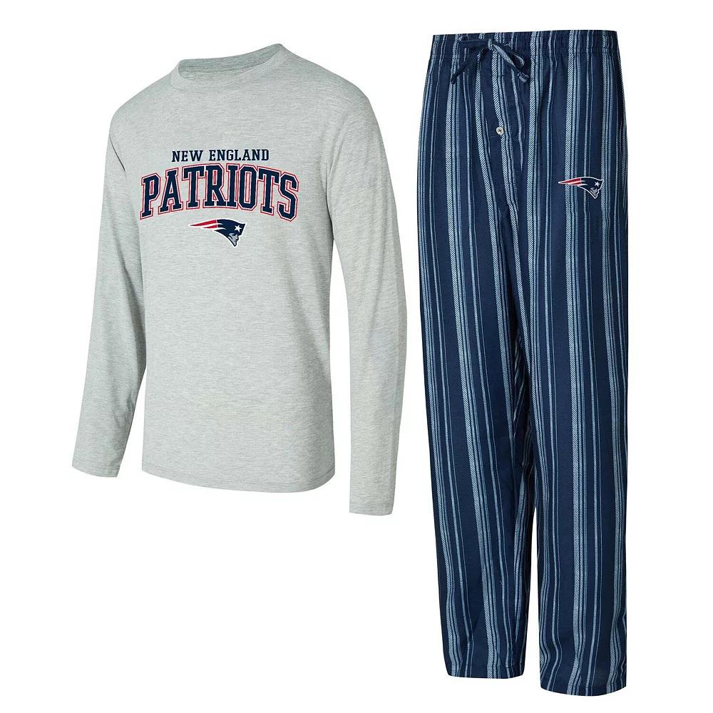 Men's Concepts Sport New England Patriots Petition Long Sleeve T-Shirt & Pants Sleep Set, Size: 2XL, Blue Product Image