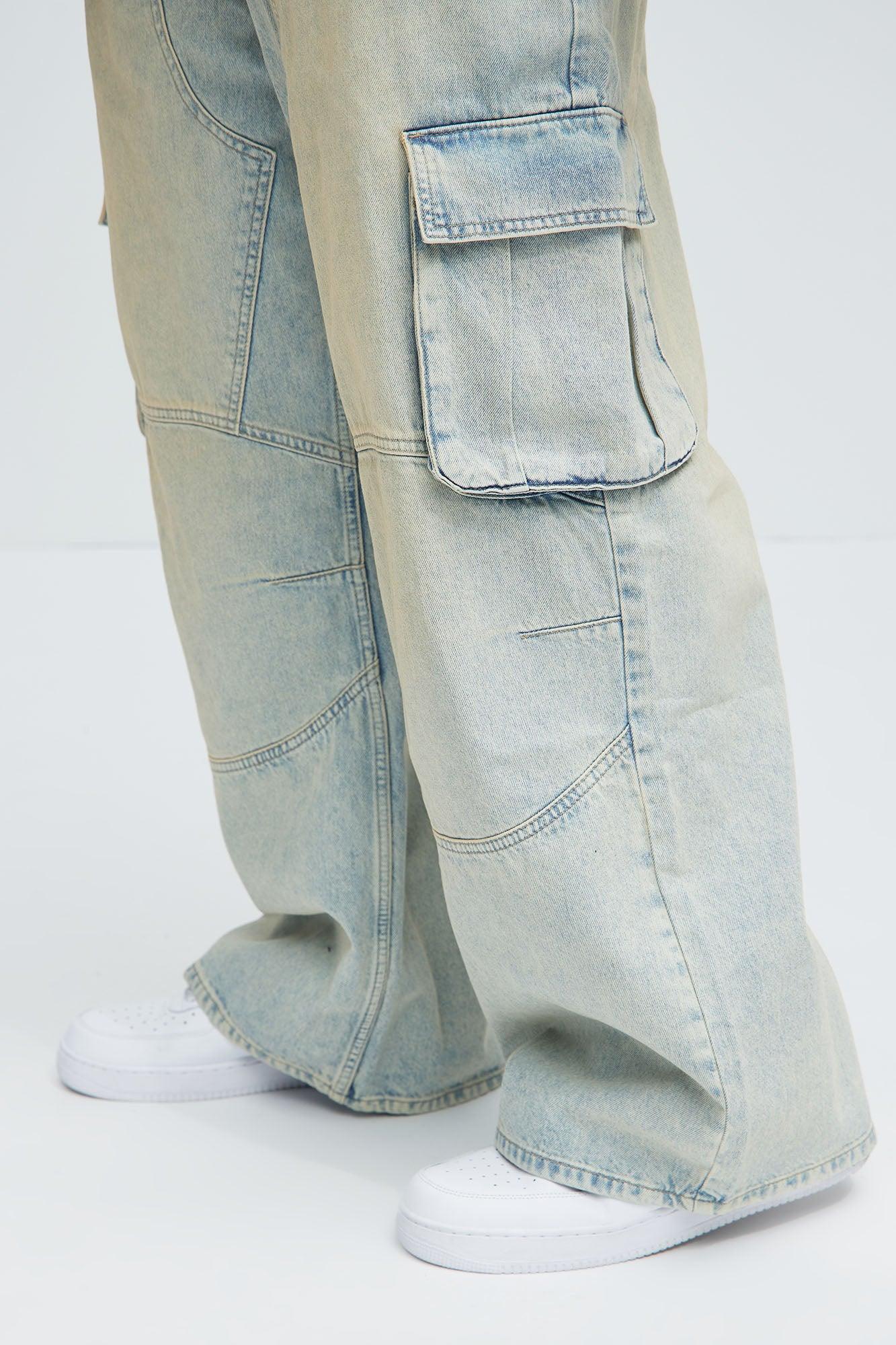 Micah Baggy Moto Jeans - Light Blue Wash Product Image
