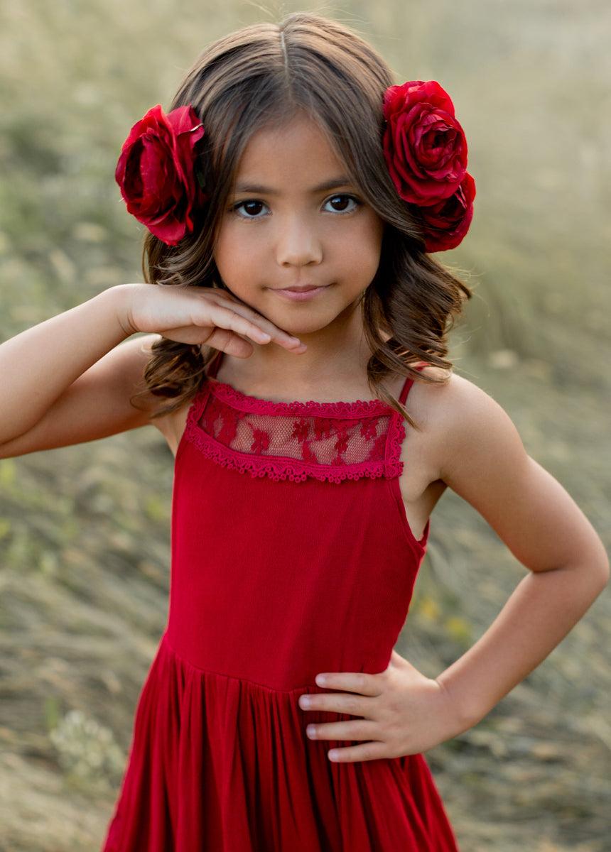 Catrin Dress in Crimson Girls Product Image