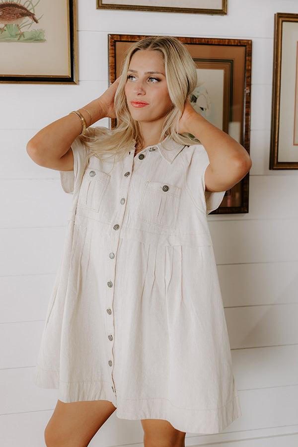 Casual Stroll Button Down Mini Dress Product Image