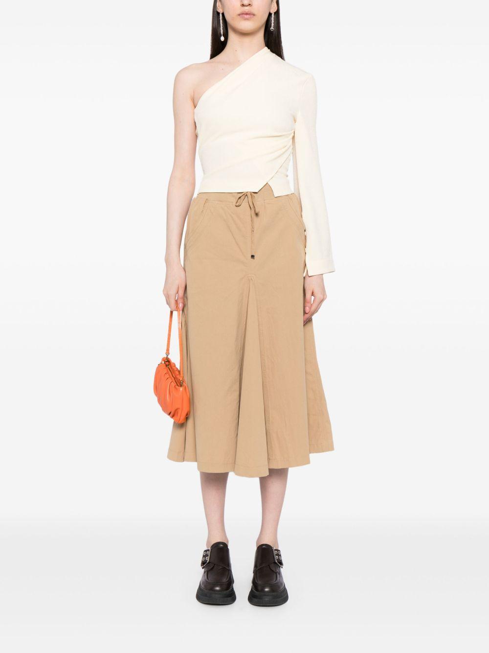 pleated high-waisted cotton skirt Product Image