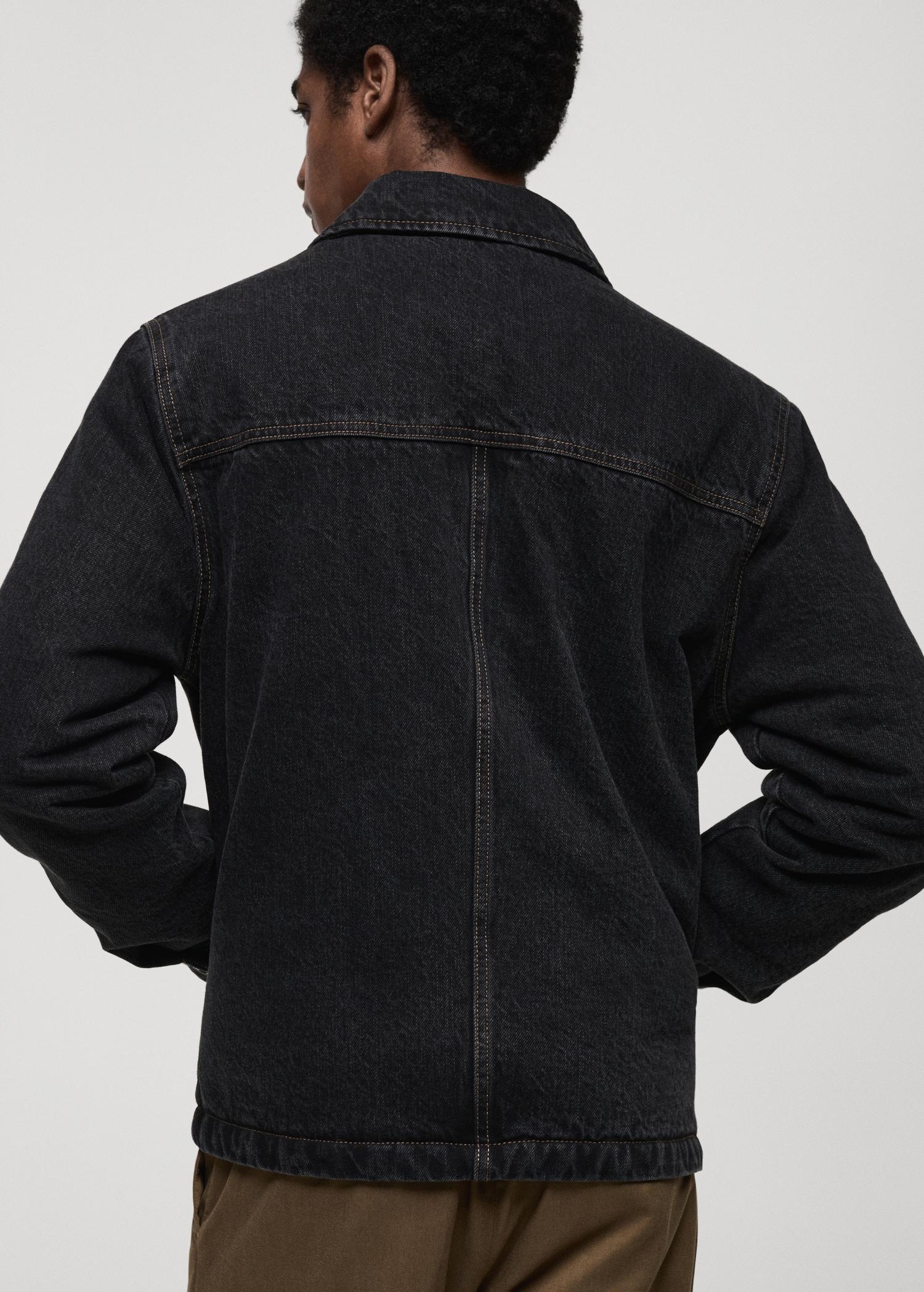 Dark-wash denim jacket - Men | MANGO USA Product Image