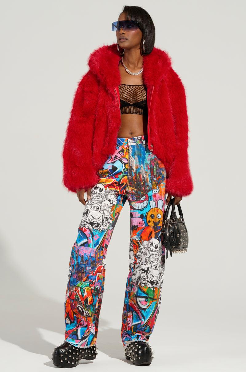 LOOK AT ME NOW HOODED FUR BOMBER Product Image