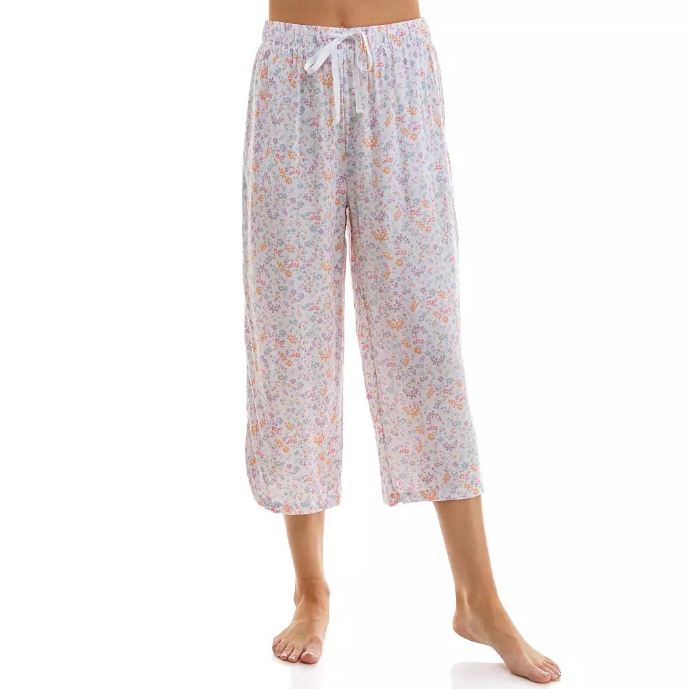 Women's Croft & Barrow® Woven Rayon Pajama Capri Pants, Size: XL, Amala Ditsy Product Image