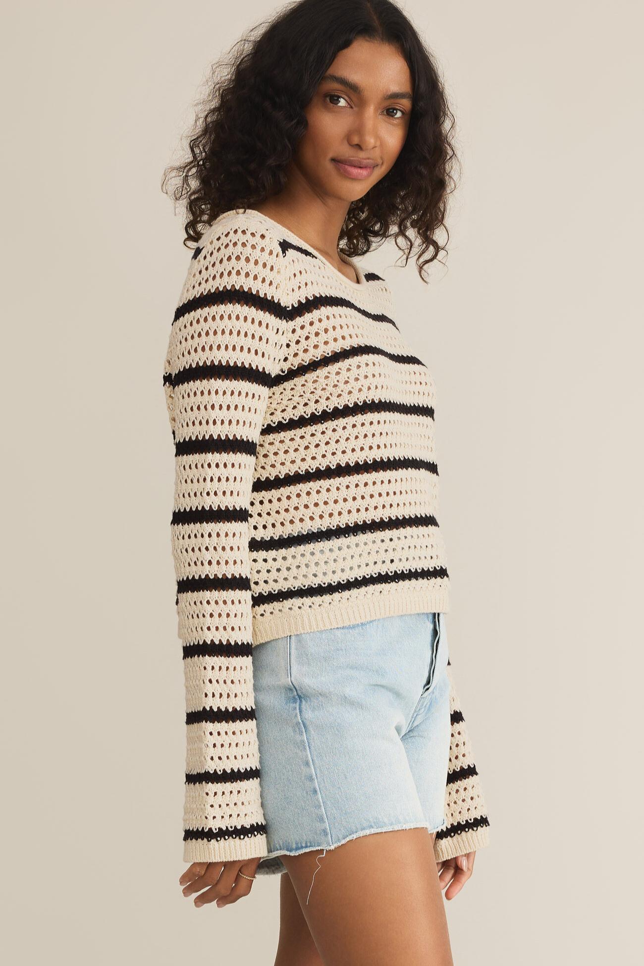 Kit Stripe Crochet Sweater Product Image